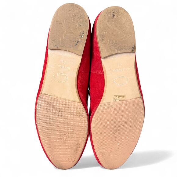 RICCARDO BOCCIA Women's Italian Leather Red Suede Slip On Loafers, Size 41/10.5 - Picture 6 of 6